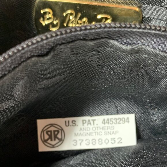 VTG PALOMA PICASSO Mini Black Leather Gold Tone Chain Strap Shoulder Handbag - Picture 13 of 14